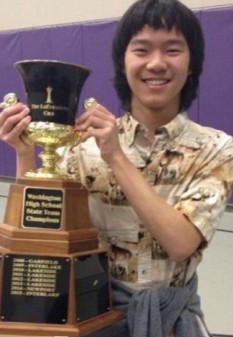 Daniel He with trophy